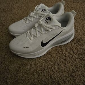 Nike ZoomX White Running Sneakers with Black Swoosh